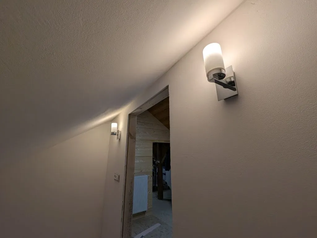 The completed bathroom lights.