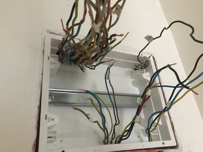 The new panel installed with cables routed in.